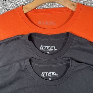 Steel Supplements T-Shirt Bundle Of Three Men’s Size Medium Short Sleeve Gym Run
